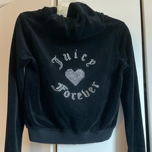 Juicy Couture Forever, Los Angeles, Black hooded zip up sweater